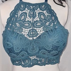 Pink by Victoria's Secret RN# 54867 Lace Bralette size M Blue